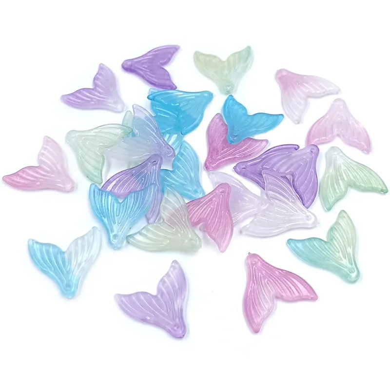 20pcs Creative Fishtail Gradient Beads for DIY Jewellery Making