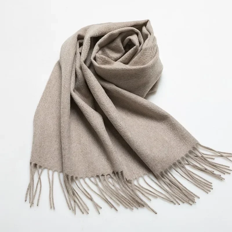 Pure Cashmere Scarf for Both Men and Women Autumn and Winter Thick Double-sided Small Neckerchief