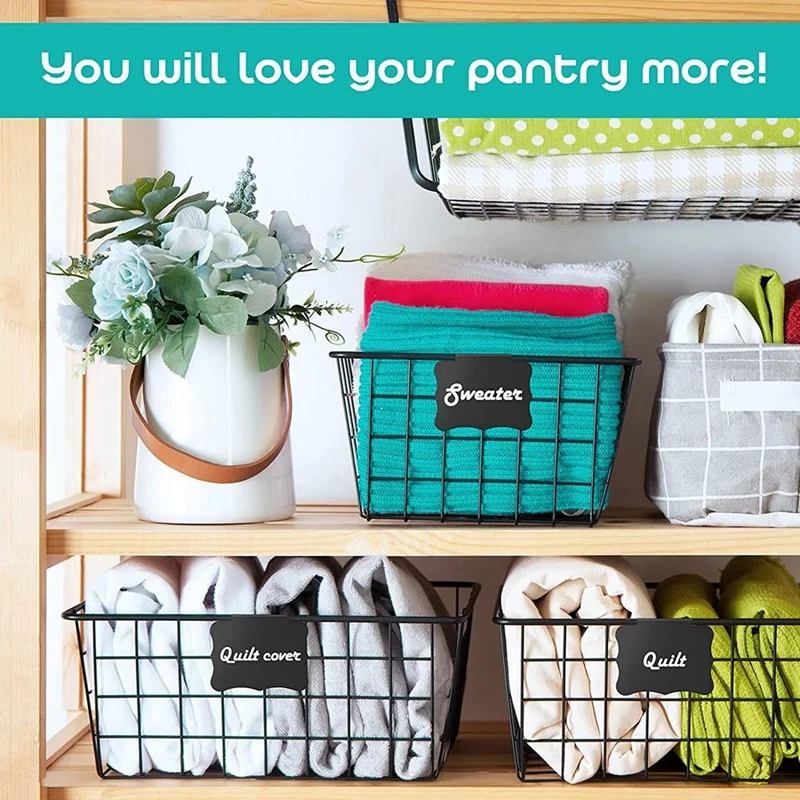 24 buah Label untuk tempat penyimpanan dengan 3 penanda kapur hitam untuk tempat penyimpanan Label dapur pemegang Label klip