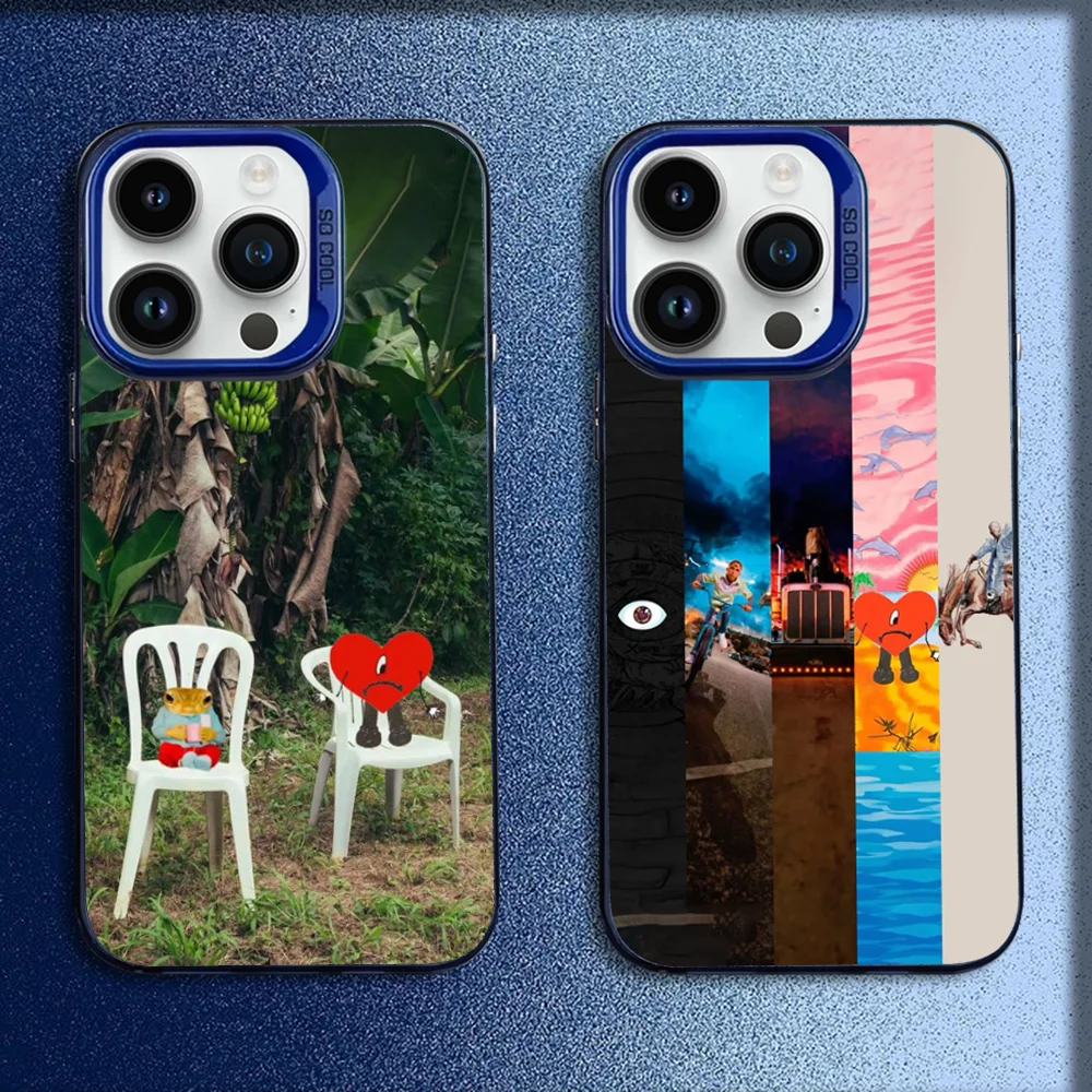 

Rapper B-Bad B-Bunny Albums Phone Case For iPhone 16,15,14,13,12,11,Mini,Pro,E,MAX Blue Candy Matte Shockproof Cover
