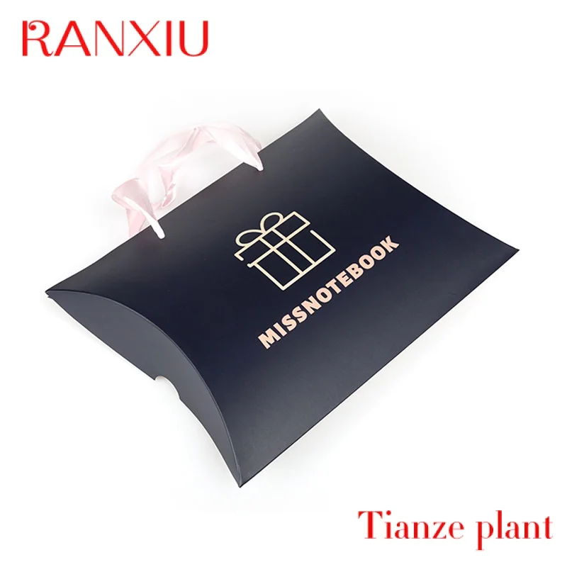 Custom Gift Paper Bags With Your Own Logo High Quality Pink Packaging Paper Wig Box Custom Private Logo Printed Black Pink Small