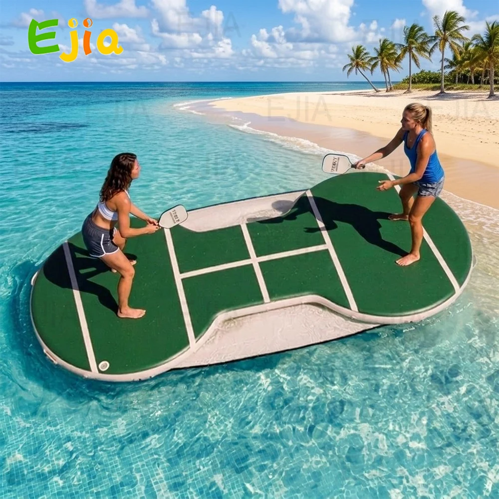Portable Inflatable Pickleball Court, UV Resistant Floating Land Water Dual Use Pickleball Court  For Outdoor Water Activities