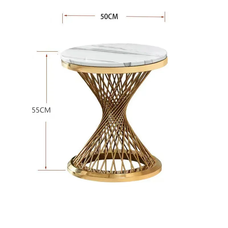 2023 New Design Marble Coffee Table Stainless Steel Glossy Gold Stand Living Room Coffee Table Designer Hotel Round Tea Table