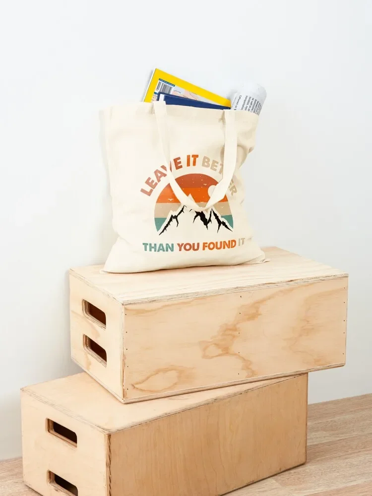 Retro and Vintage Leave it Better Than You Found it Earth Camping Save the Planet Tote Bag Lady bag Candy bags