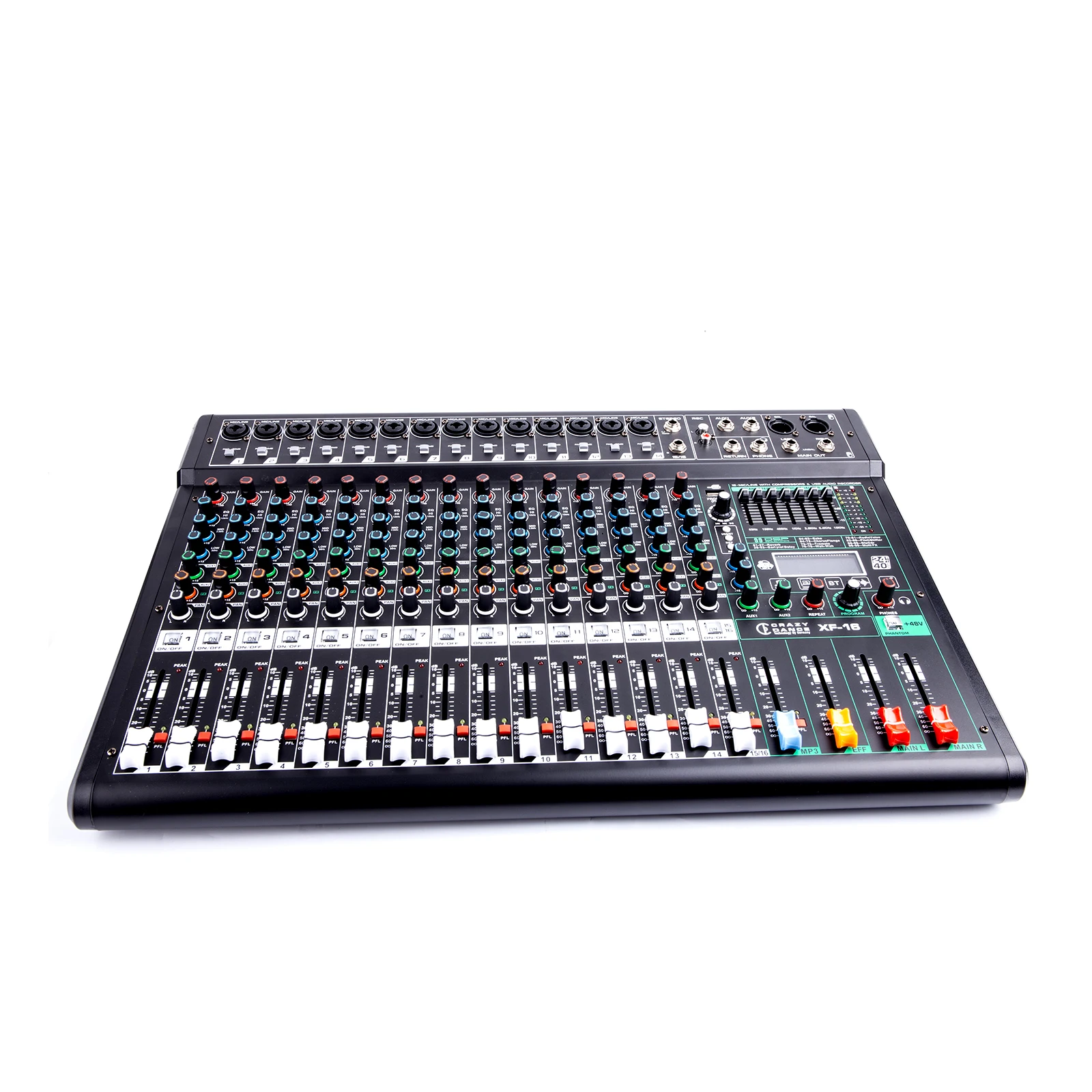 

XF-16 Professional Home Audio Console Mixer 16-Way USB Reverberation Effect For Stage Shows Live Performances Metal Material MP3
