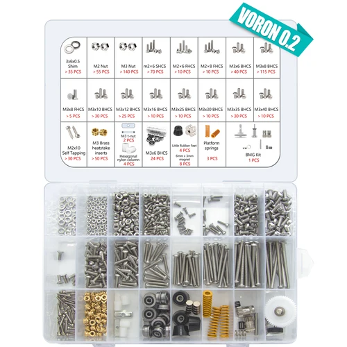 Imagen 2 del producto Voron V0.2 R1 Kit de sujeción completo piezas de impresora 3D proyecto de bricolaje sujetadores de Hardware tornillos tuercas Kits completos máquina de impresora 3D