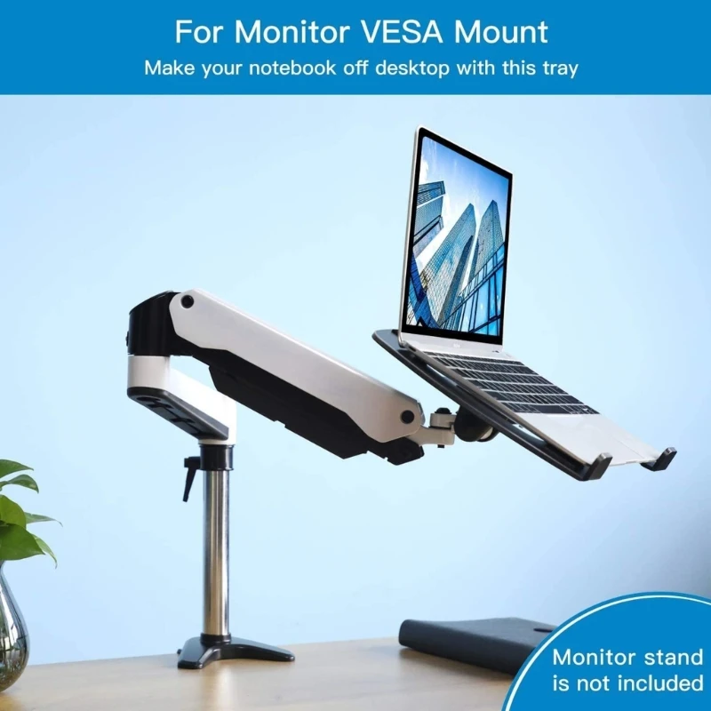 Laptop Attachment DML1 | SILVER Desk Mount Support Tray for Laptop/Tablet/MacBooks | VESA 75/100 | 8kg Capacity