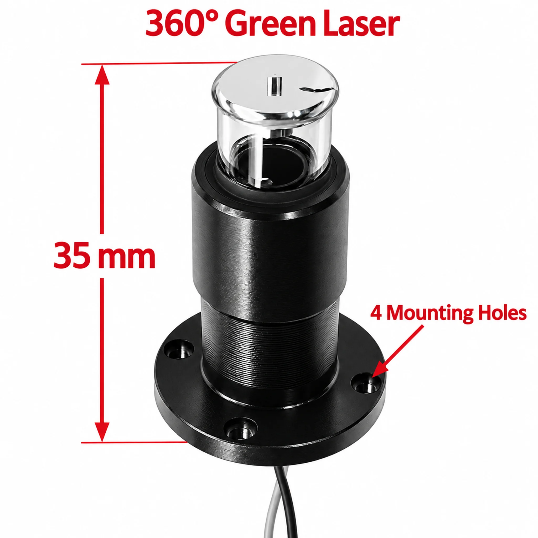 Laser Level Replacement Module Red Line Green Line with Bright Dot 360 Degree Green Laser Head 35mm 41mm Four Hole Flange