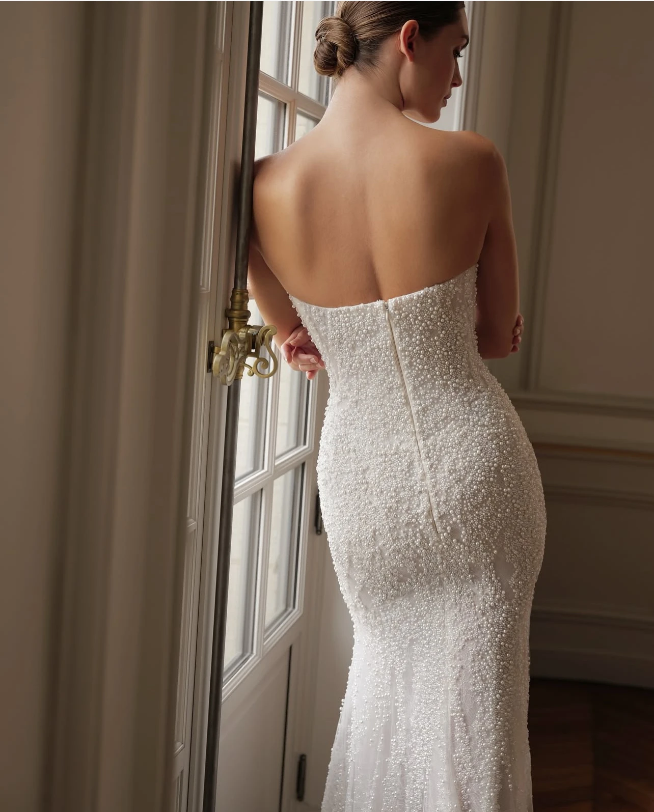 Customized Beautiful and sexy wedding dress Beaded strapless sleeveless detachable trawl Mermaid wedding dress Vestido de novia image 3