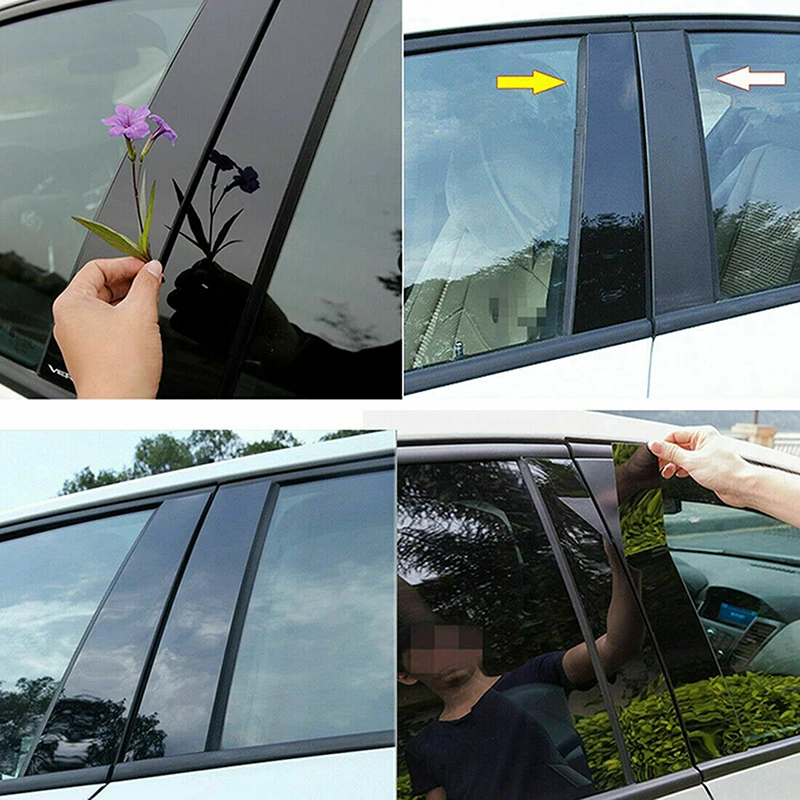 Glossy Black for Honda HRV 2022 Window Pillar Posts Door Trims Decoration Stickers Car Exterior Accessories Auto Styling