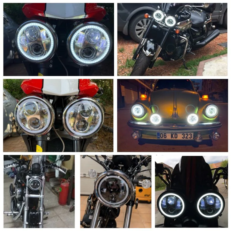 Motorcycle headlight 5.75 inch lamp Halo for Triumph Rocket iii 3 & Speed Triple & Street Triple & Thunde 5 3/4 Inch