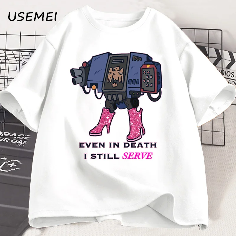 Doodle Dreadnought Graphic T Shirts Funny Warhammer 40k Printed Cotton Short Sleeve Tshirt Streetwear Mens Clothes