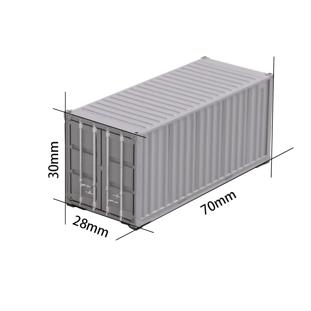 Ho Scale 20ft Container 1:87 Modeling Railway Layout ABS Freight Containers Shipping Trunk Car Wagons Kids Gifts Collection 1pcs