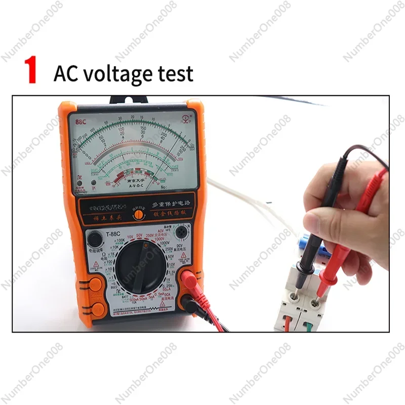 2022New Pointer Multimeter T88A T88B T88C AC/DC 2500V Volt-Ammeter Analog Multimetro Resistor Tester dengan mantel alat listrik