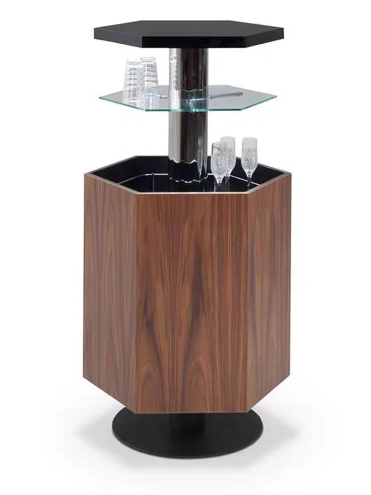 Automatic lifting wine cabinet Italian light luxury high-end dining side cabinet solid wood paint locker