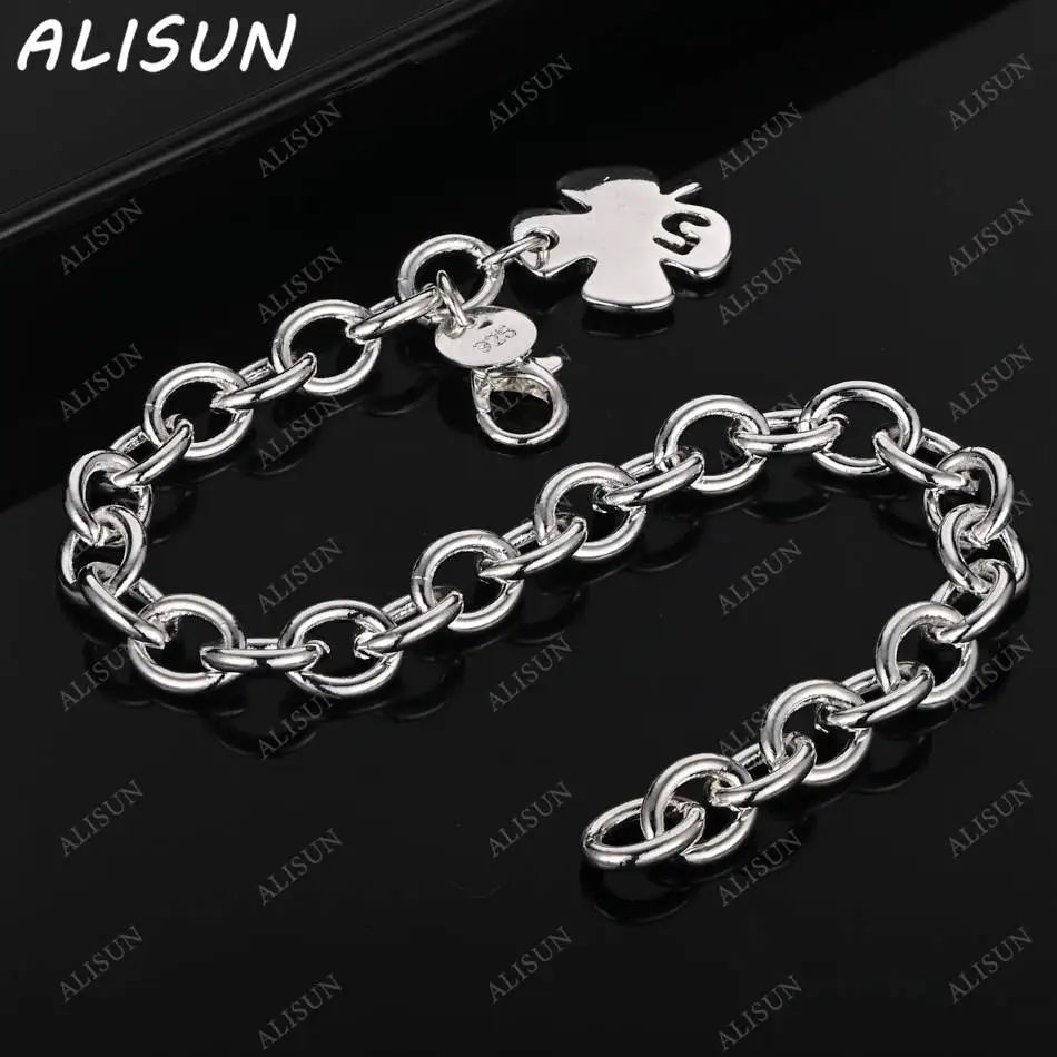 

ALISUN 925 Sterling Silver Leaf Chain Bracelets For Women Charm Trend Birthday Gifts Fashion Party Fine Jewelry