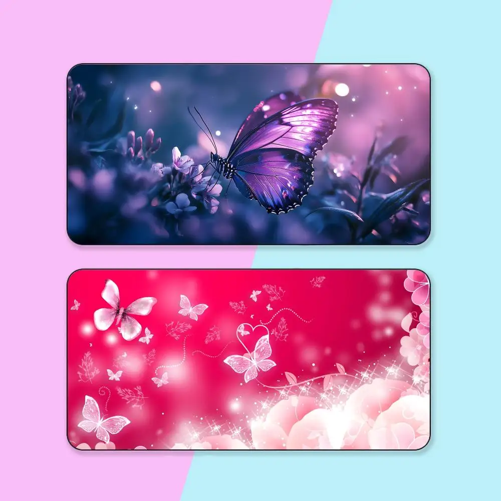 

Butterfly Wallpaper Pink Purple Mouse Pad Mouse Pad Rubber Computer Laptop Official Desk Game Mat