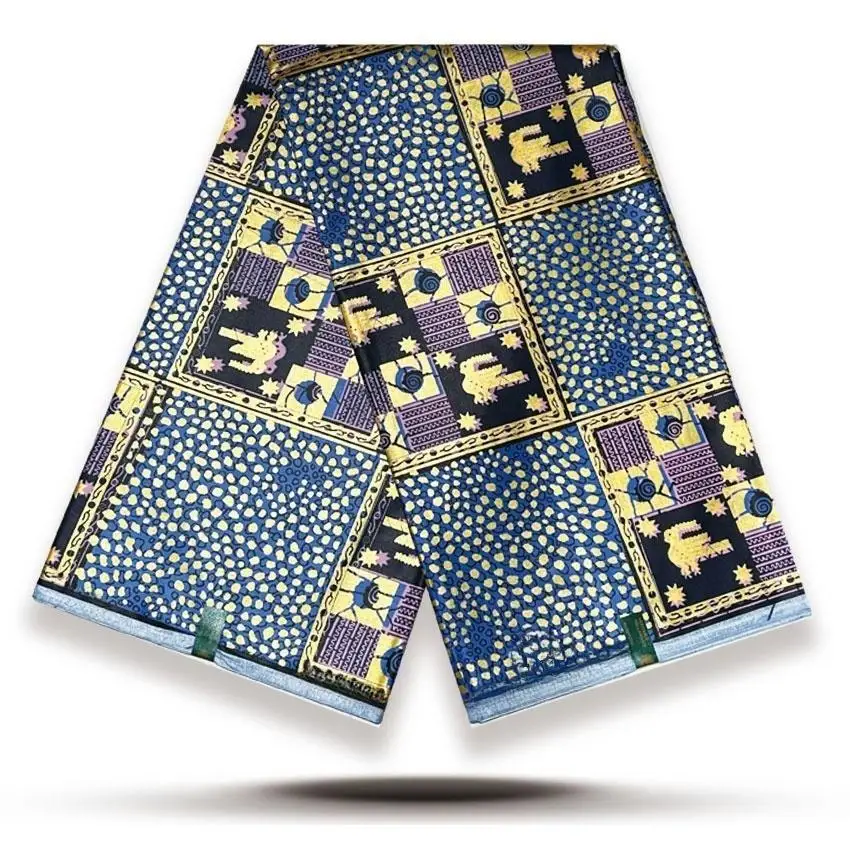 

2025 African Grand De Grand Wax Fabric Fashion Print Wax Ankara Fabric Ghana Nigeria Style Pagne Sewing Material Y12