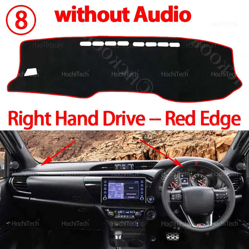 Für Toyota Hilux Rogue TruckMasters OX AN110 AN120 AN130 2020-2025 Anti-Rutsch-Matte Armaturenbrett Abdeckung Teppich 2024 Sonnenschirm Dashmat – Detail 16