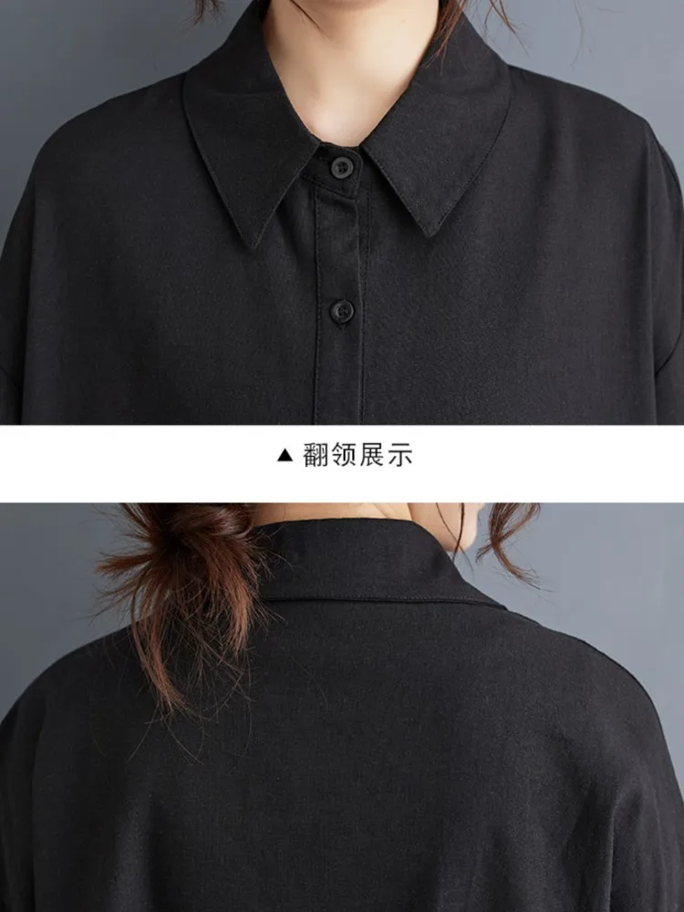 Oversized Autumn Long Trench Dress Coat Women Polka Dot Print Fashion Pleated Ladies Windbreak Loose Woman Jackets Coats 2023