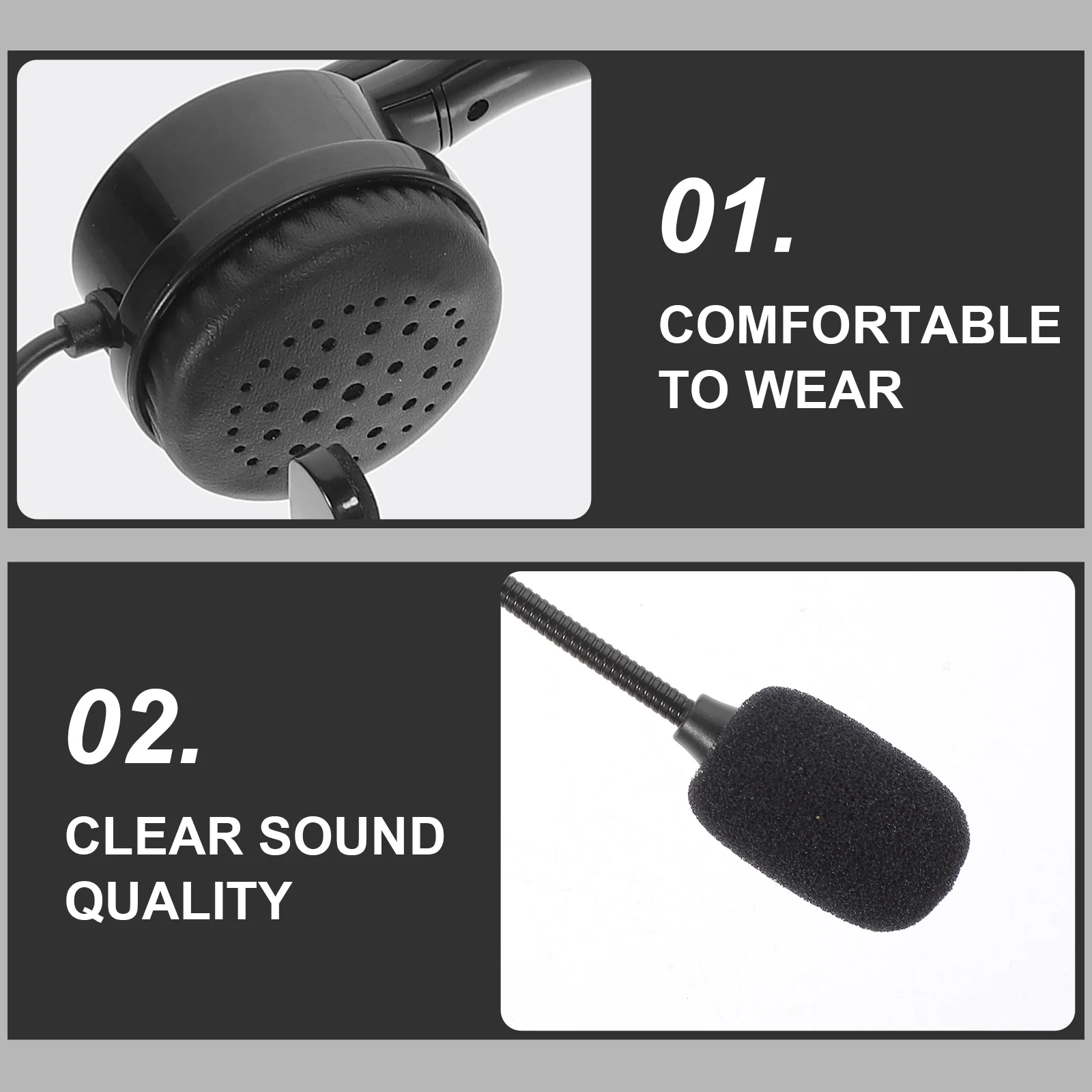 

Professional Single Ear Call Center Headset Close Noise Reduction USB Computer Headphone Mic Game Head-Mounted