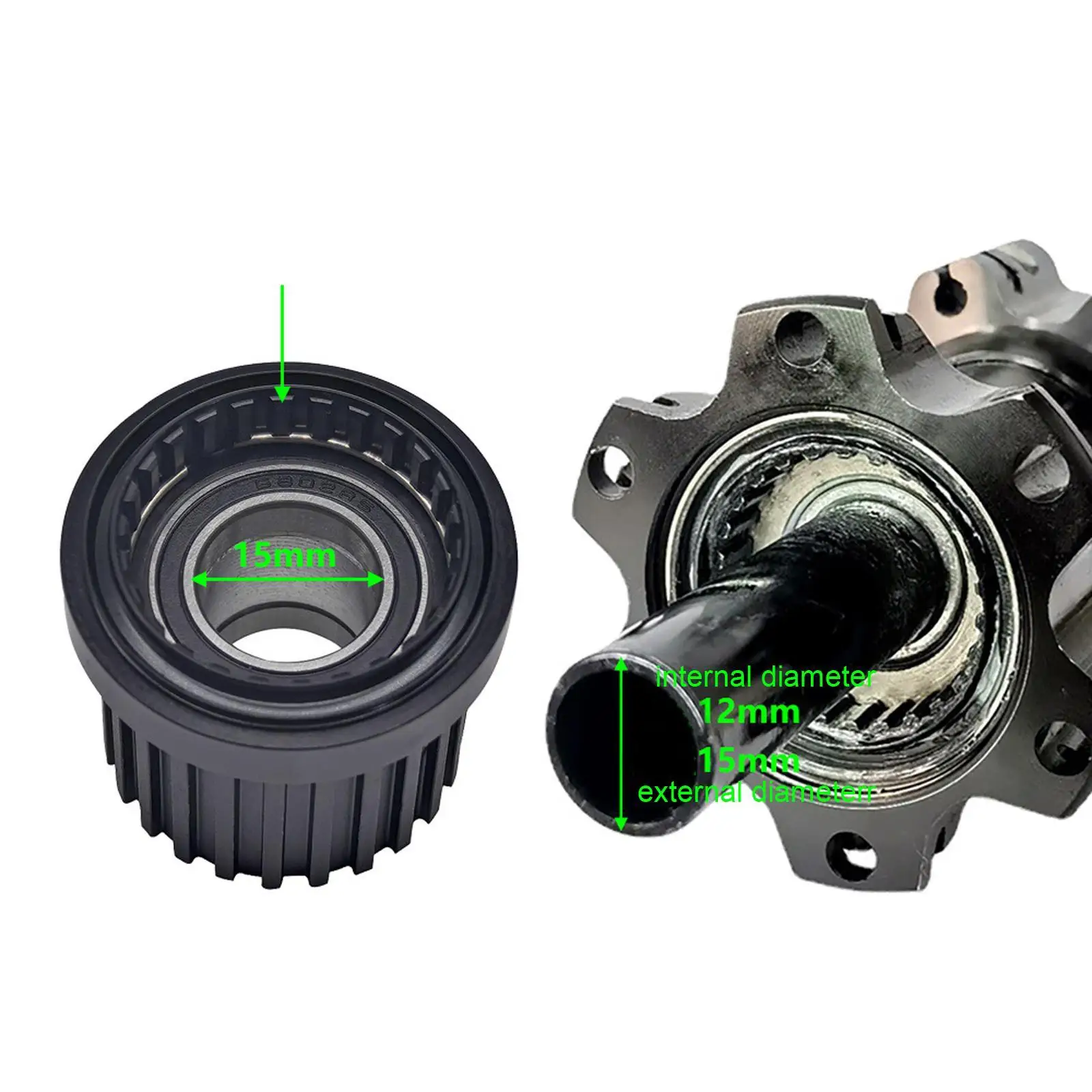 

Bike Freehub Body Freewheel Body for Mountain Road Bikes Supports 12mm thru Axle or 5mm Quick Release Lever Replacement