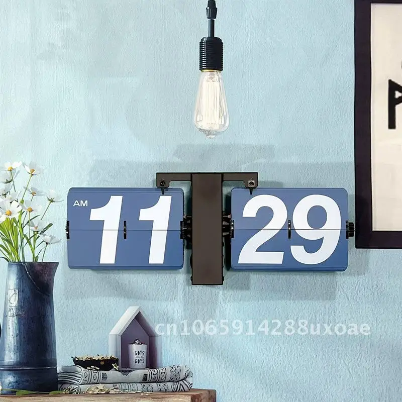Retro Mechanical Automatic Flip Clock, Guest Hall Large Wall Clock, Minimalist Desktop Desk Clock, Wall Clock