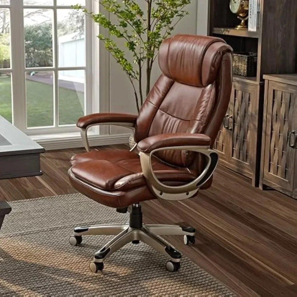 

Office Chair, Ergonomic PU Leather, Suitable for Heavy Duty Individuals, with Thickly Padded Armrests, Executive Task Chair