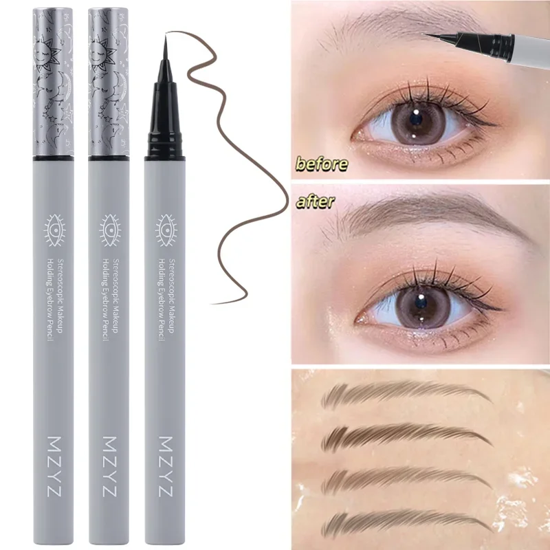 Matita per sopracciglia liquida ad acqua Ultra Fine impermeabile duraturo senza fioritura Eyeliner sdraiato baco da seta a prova di sudore penna per sopracciglia trucco