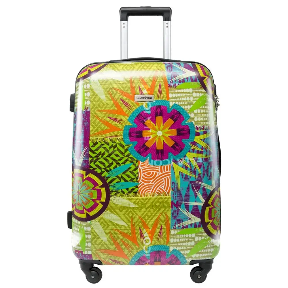 Imagem -02 - Rolling Bagagem Mala com Rodas Flores Spinner Hariside Trolley Bolsa Grupo Mala Colorida 20 24 28 Pcs