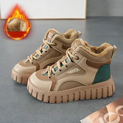 Winter High Sneakers Women Fur Shoes Fashion Thick Soled Trainers Ladies Casual Sports Keep Warm Platform Padded Shoes Footwear