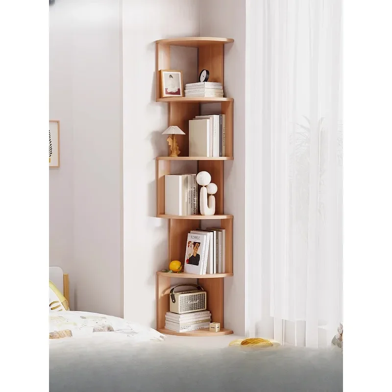 

Solid wood corner bookcase, corner bookcase Nordic living room, bedroom, modern minimalist shelves