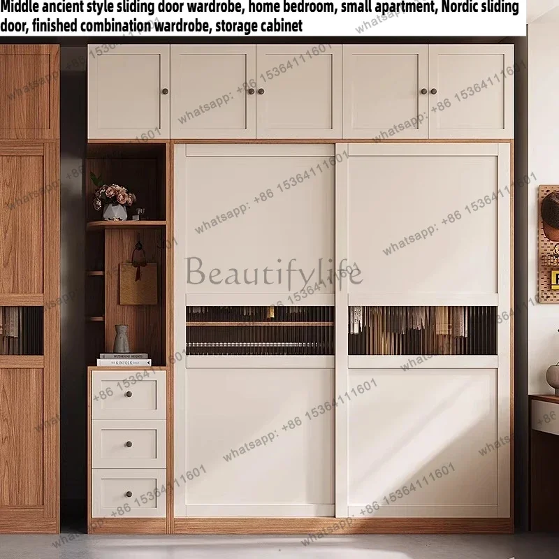 Factory Direct Sliding Doors Wardrobe Bedroom Save Clothes Closet Organizer Open Double Wardrobes Wooden Comforter Armario Furni