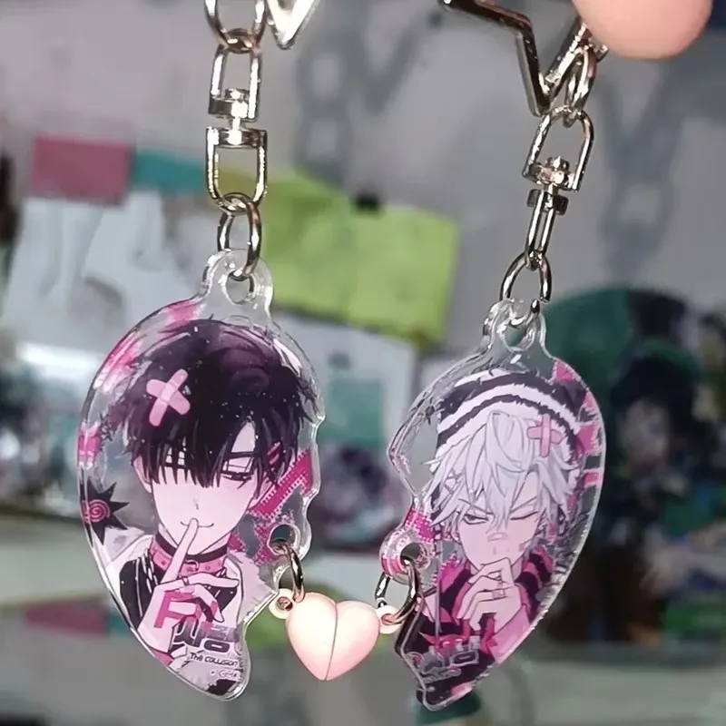 ZSQHET Anime Couple Keychain Alienstage Sua Mizi Lvan Till Luka Hyuna Magnetic Acrylic Pendant Backpack Lovers Pendant Gift image 4