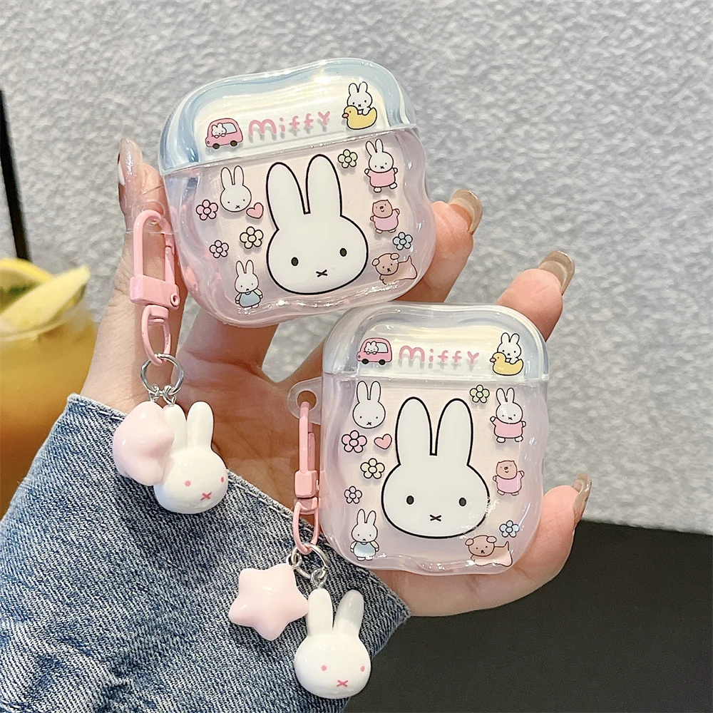 Kawaii Miffy Rabbit Earphone Case Shock Cover with Charm Cov