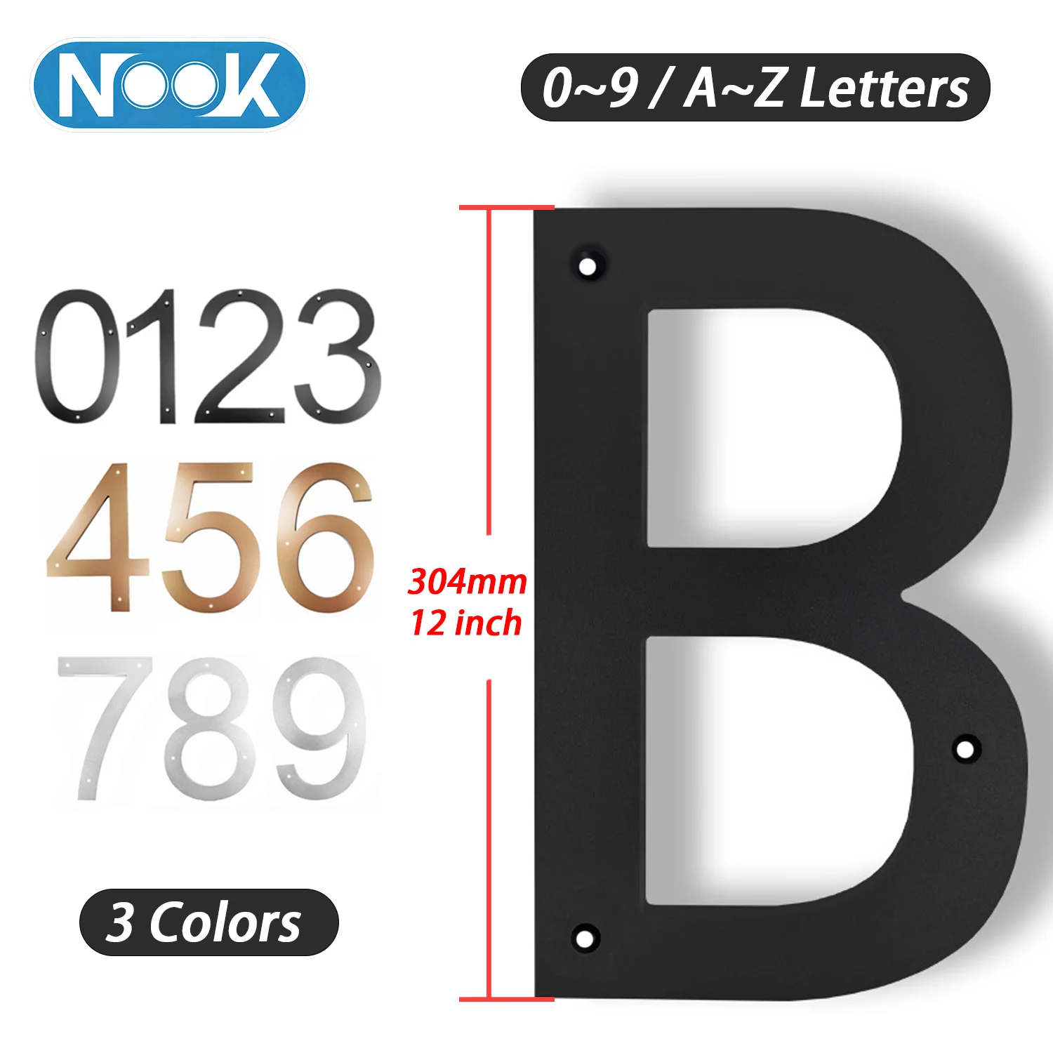 

305mm 12 Inch #0-9 A-Z Letters Big Floating House Number Acrylic Numbers Address Sign Modern Door Plates Home Yard Outdoor Num