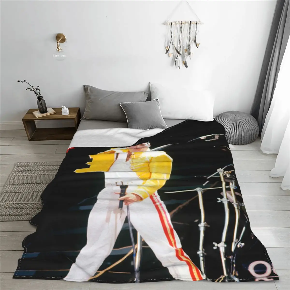 Freddie Mercury Blanket 3D Print Soft Flannel Fleece Warm Rock Music Throw Blankets for Home Bed Couch Quilt