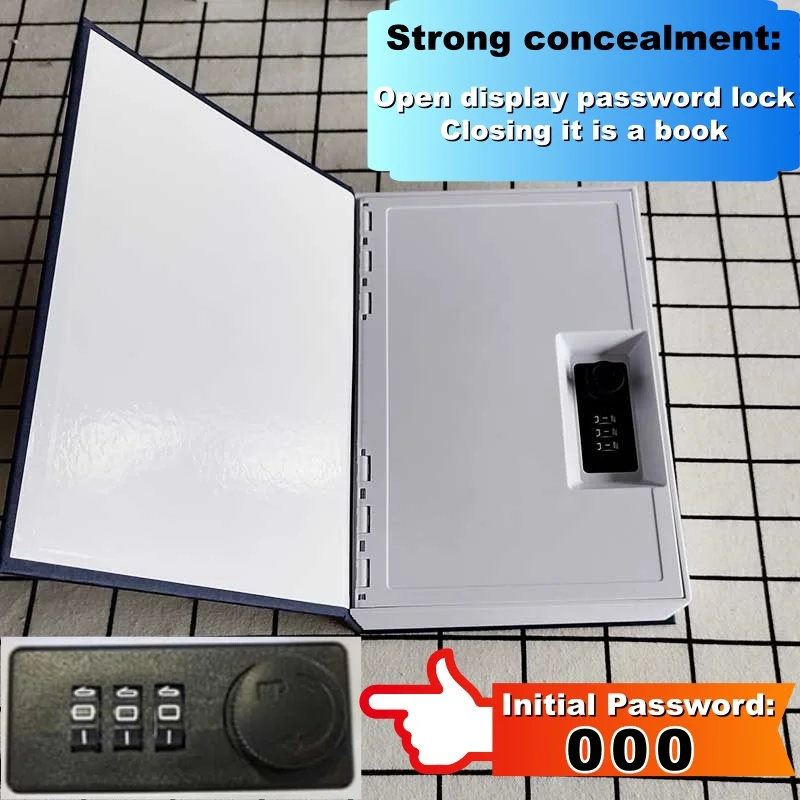 # M طالب هدية قاموس صندوق الأمان الصغير كتاب قفل بكلمة مرور مخفية ، عملة البنك بطاقة مجوهرات مذكرات خاصة ABS صندوق تخزين خزانة