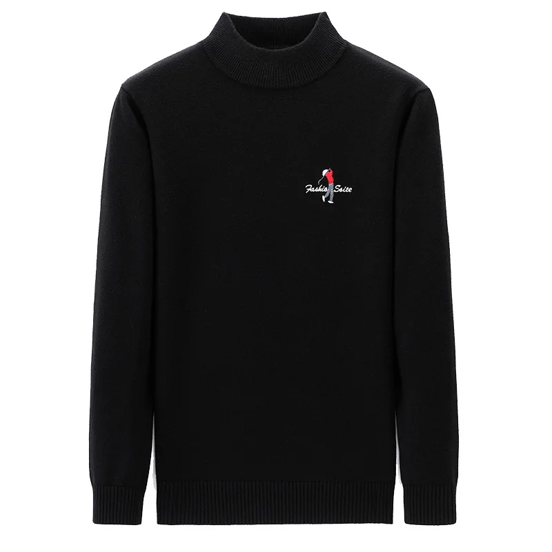 Men's Half-High Collar Woolen Sweater Autumn and Winter New Fashion Casual Knitted Bottoming Shirt Men's Slim Top