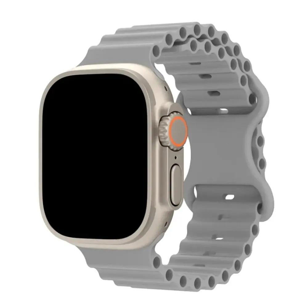 Ocean siliconen bandje voor Apple Watch Ultra 3 2 1 49mm ademende armband polsband serie 9 8 7 6 5 4 SE 45mm 44mm 42mm bandjes