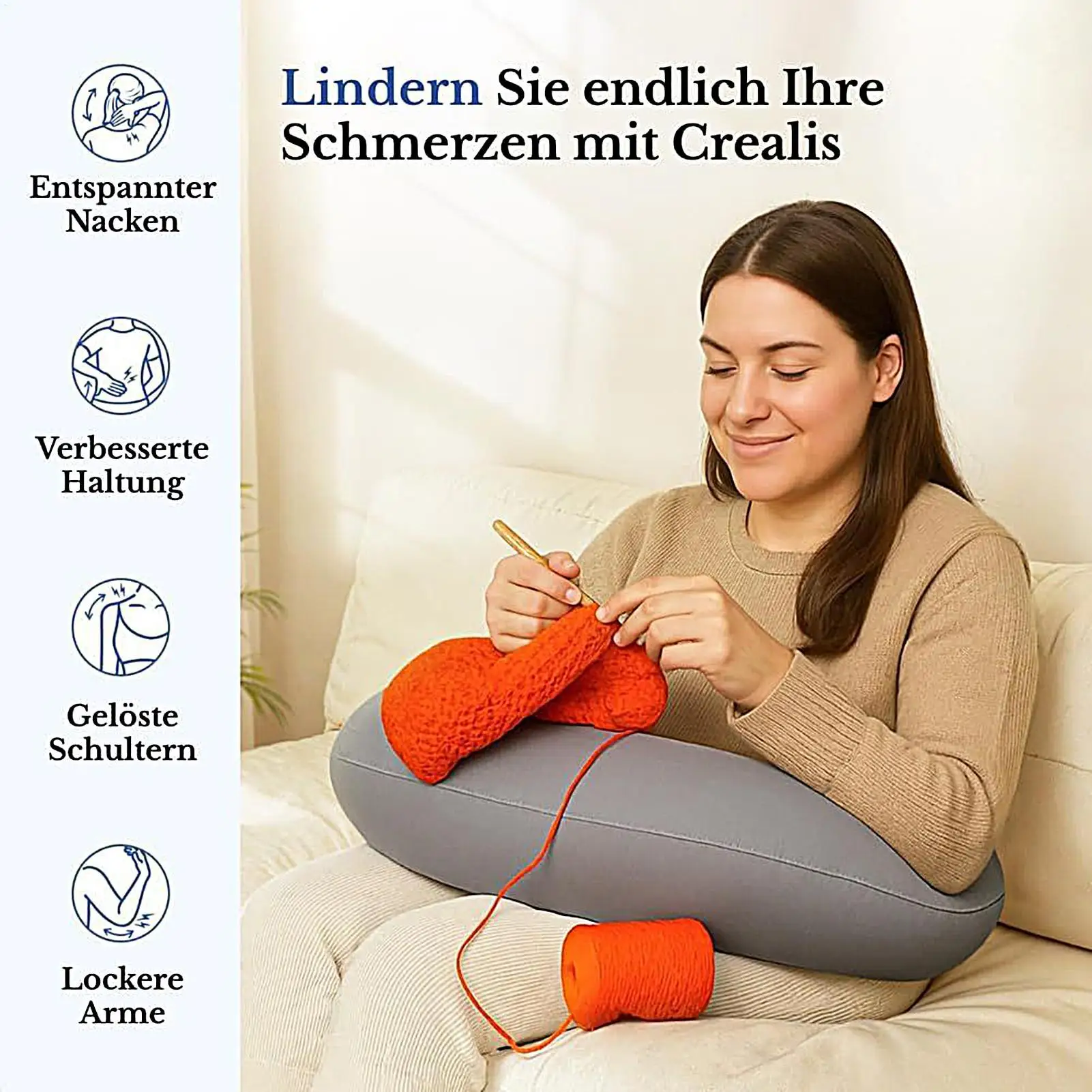 Reading Pillow For Lap Arm Support Pillow For Bed & Sofa Soft Comfortable Support For Gaming Reading Working Watching Video