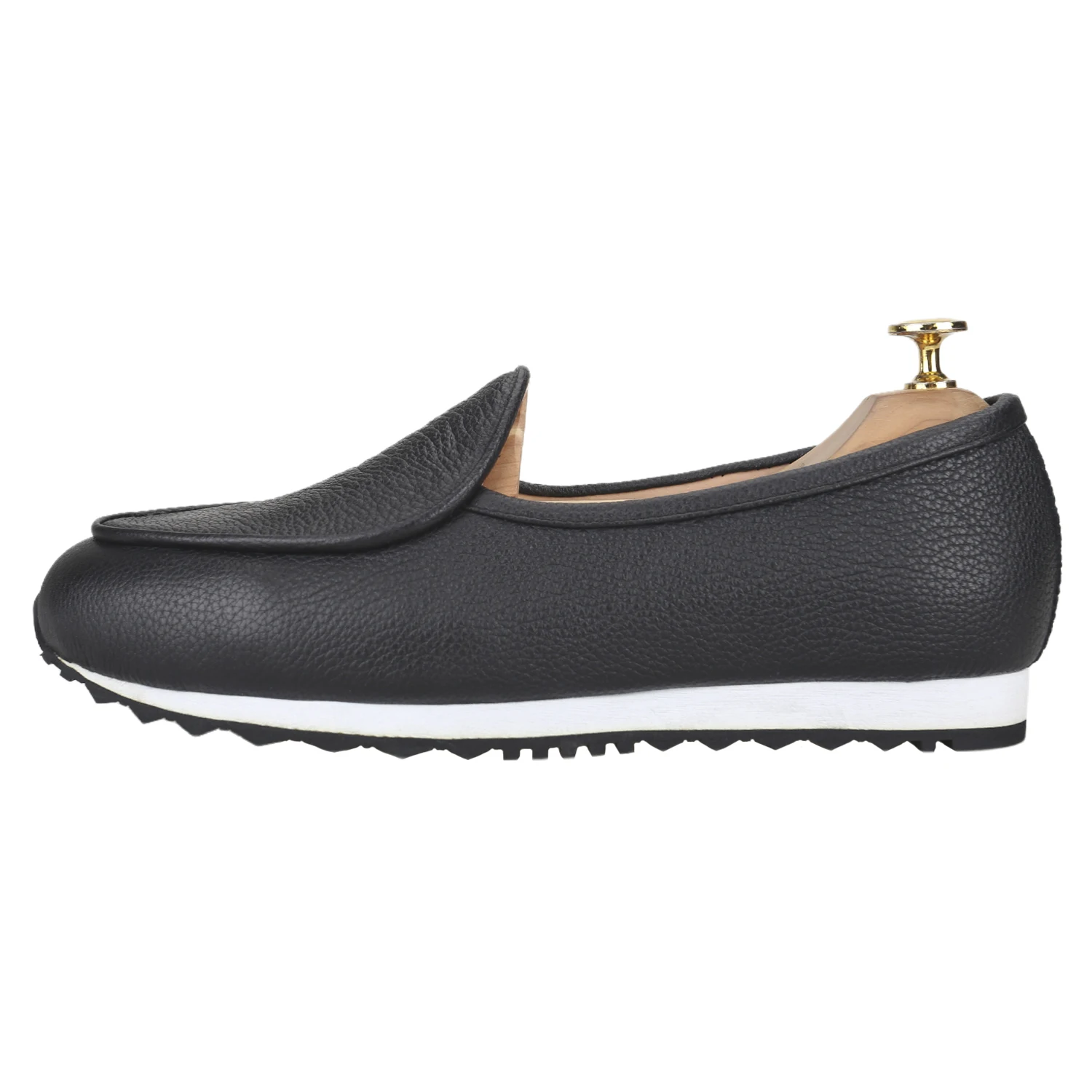 Piergitar Four Season Style Black Togo Calf Skin Slip-On Driving Shoes Modern Commuting Model Men Loafers For Elites Casual Wear