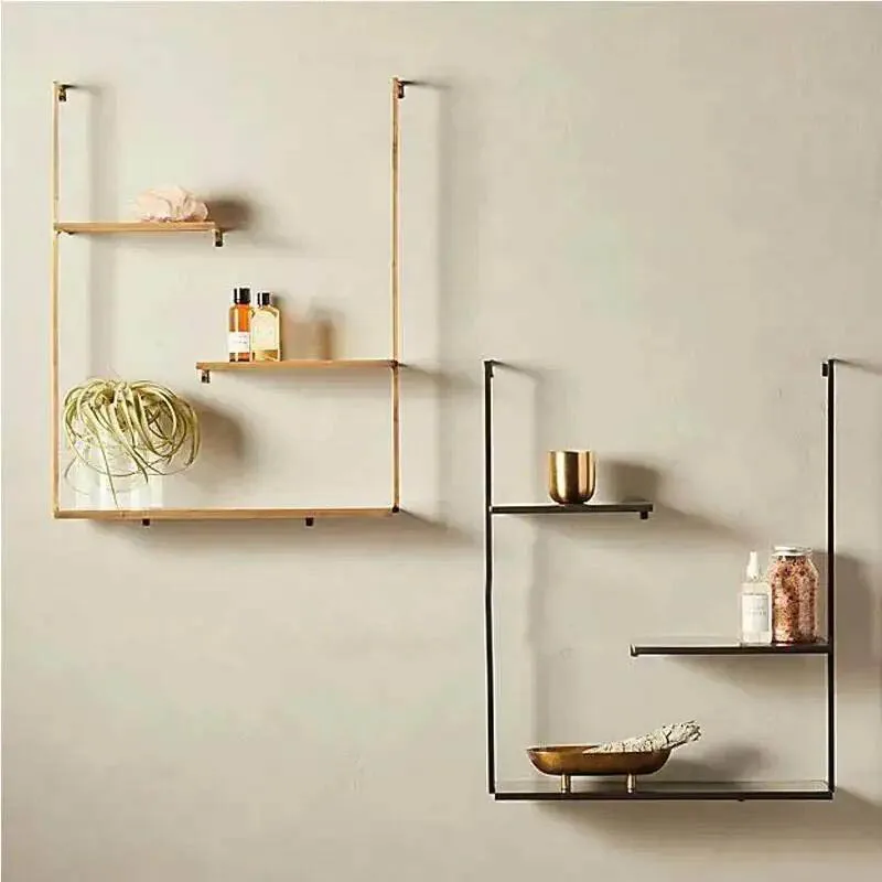 Creative Design Bookshelf Bookcase Wall Shelf Wall Hanging Bedroom Wall Decoration Rack Multi-layer Partition Metal Shelf