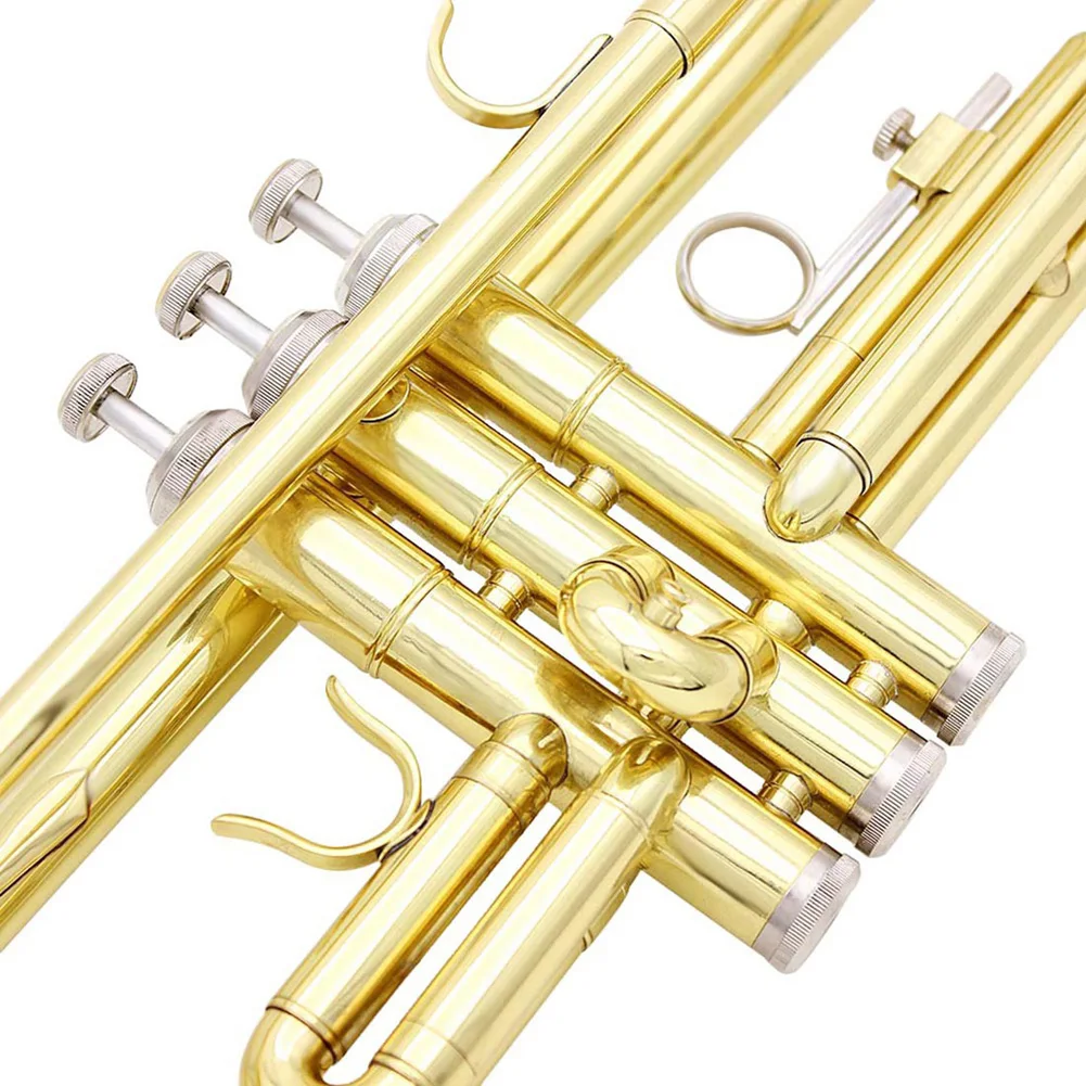 Trumpet Brass Student Trumpet Instrument Standard Trumpet With Cleaning Cloth Gloves For School Band Orchestra Beginners