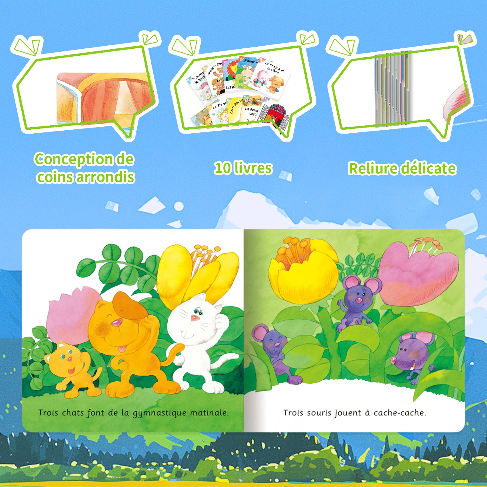 French Baby Storybook Collection - Cute little stories for children storybook a volume of ten books