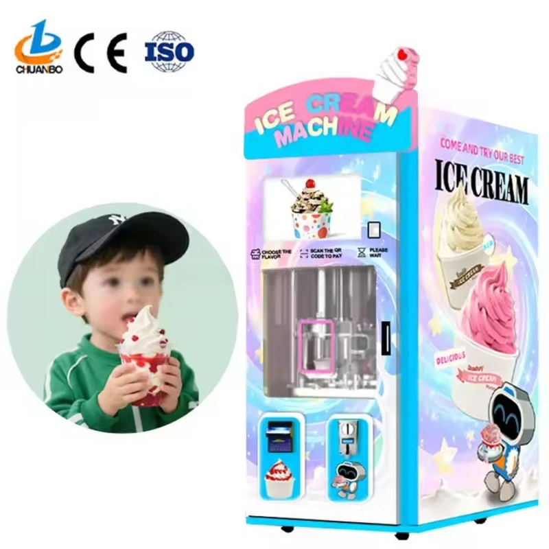 Business Startup Fully Automatic Commercial Street Vendor Self-Service Ice Cream Unmanned Sales Vending Machine