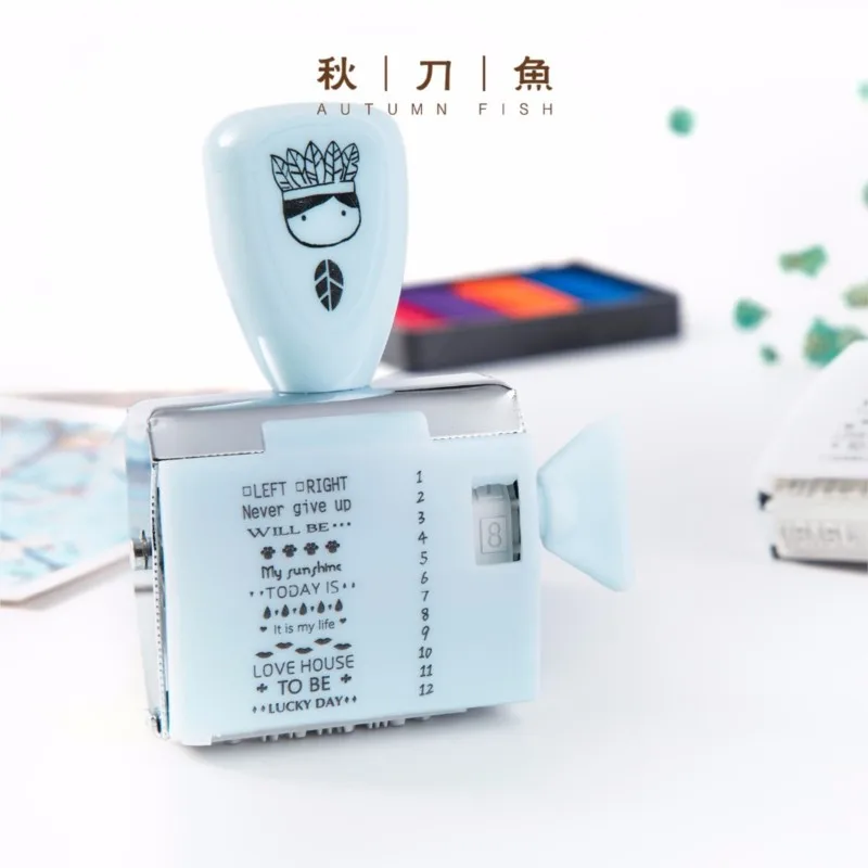 Cute Cartoon Kingdom roller stamp DIY date stamps for scrapbooking stationery decal material escola set with inkpad 4color
