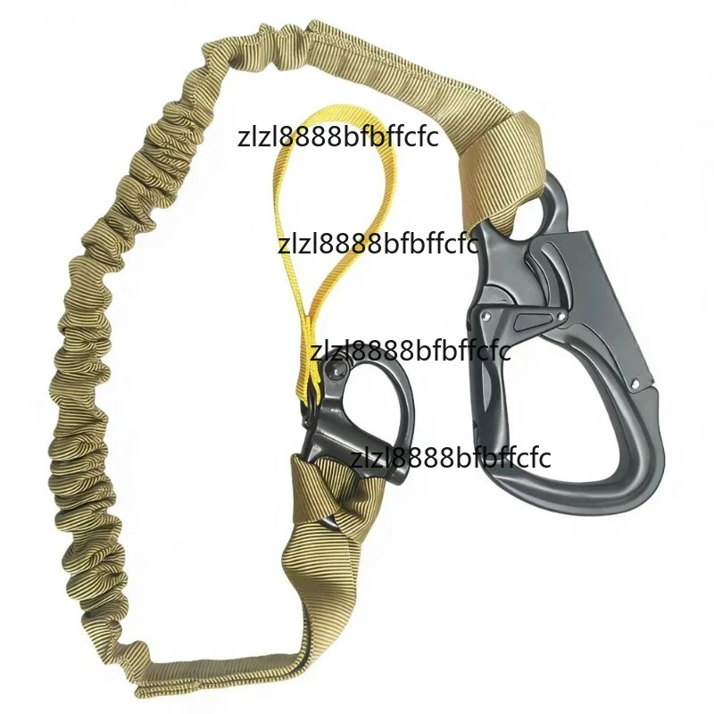 Lanyard drop elastic safety rope outdoor sports training mountaineering buckle double head quick release buckle