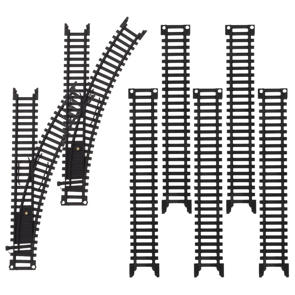 1세트 고속 열차 트랙 세트 어린이를 위한 현실적인 전기 미니 철도 재구성 가능한 레이아웃 미세 운동 능력