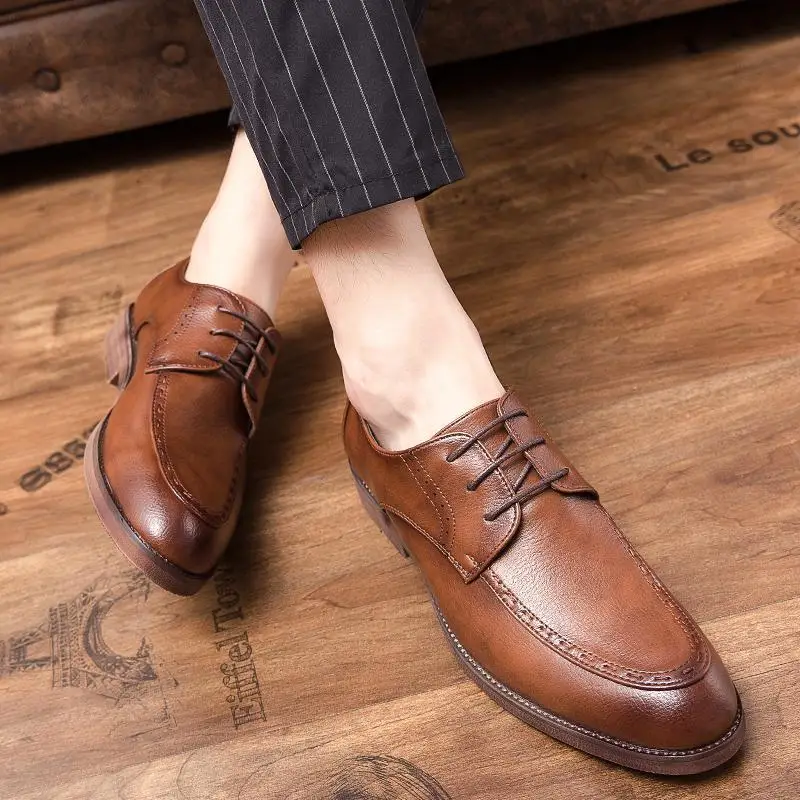 

Business Formal Wear Casual Shoes British Retro Formal Wear New Dress Shoes Bridegroom Wedding Leather Shoes for Men